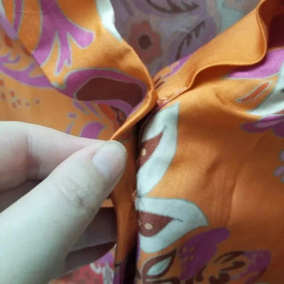 Alexis Beax Blouson-sleeve Printed Crepe Blouse In Orange Blossom L - Picture 14 of 16